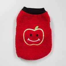 Aiappo溫暖羊毛刺繡蘋果狗狗時尚背心, 紅色的
