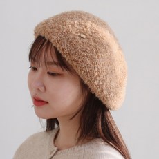 바비수 실론 뽀글 부클 니트 베레모