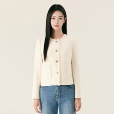 Roem 女款圓領粗花呢流蘇夾克