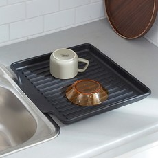 하이라인 트레이 물빠짐 식기건조대, 1단, 블랙, 1개