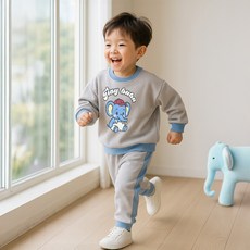 KIDSCOMO 兒童刷毛迷你上下裝套組