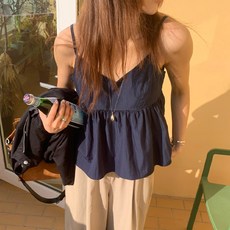 슈가펀 여성용 샤링링 프릴 나시