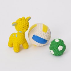 레드퍼피 라텍스 레블리 기린공 3종 세트, 혼합색상, 1세트