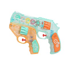 星辰玩具 2in1 雙雙槍 可愛情侶雙胞胎水槍組, 1套, 透明左輪手槍 薄荷綠