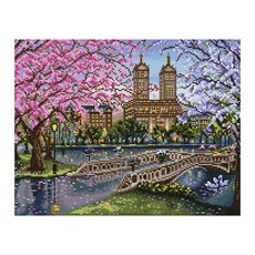 iLovePainting DIY 鑽石畫 畫布型 風景 40 x 50 cm, 某個美好的春日, 1個