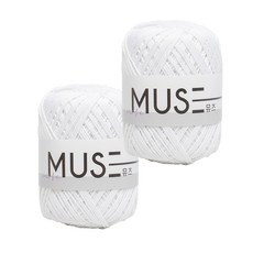 Yarna Muse 編織線 65g, 801 白色, 2個
