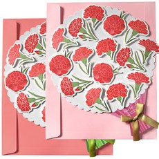 2Youngdesign 康乃馨花束捲軸信紙, 顏色隨機, 2個裝