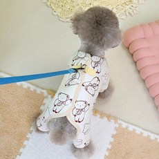 Coco studio 寵物泰迪熊印花多功能胸背連身衣, 1件, 象牙白