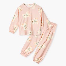 Uni FRIend 童款小熊圖案長袖長褲刷毛睡衣套裝