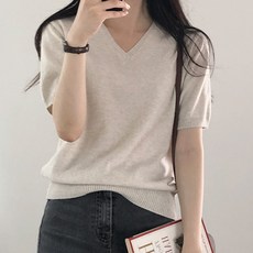 VANILLA MINT 女款V領短袖針織衫