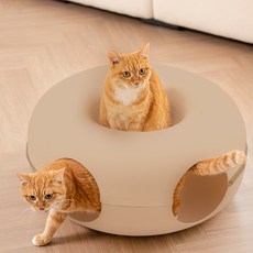 PETRIUM 貓咪甜甜圈隧道躲藏屋, 1個, 棕色