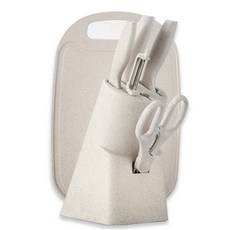 Mach 陶瓷塗層刀具組 中式菜刀+菜刀+水果刀+多功能剪刀+刨皮刀+砧板+收納架, 中式菜刀*1個+菜刀*1個+水果刀*1個+多功能剪刀*1個+削皮刀*1個+砧板*1個+收納架*1個, 1組