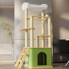 舒適貓跳台 HHY32, 1個, 綠色 + 米色