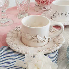 ELIOS 我的花圓柱茶杯套組B型3509, 乳霜, 1套