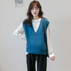 민소매 V넥 라이트 보드 스웨터 임산부 조끼
