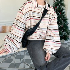 린다샵 네로미 기모 루즈핏 단가라 멀티 카라 집업 cpjk4625k2b