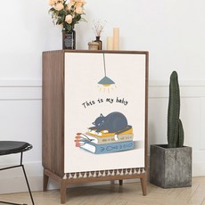 花朵貓咪櫥櫃門簾, TYPE8