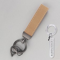 지엠지모터스 자동차 키링 잇츠마인 스트랩 키홀더 + 전화번호 스트랩 세트, 베이지(키홀더), 실버(전화번호 스트랩)