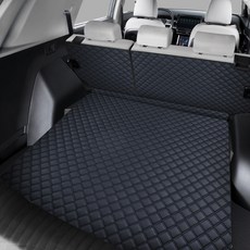 지엠지모터스 자동차 퀼팅가죽 4D 트렁크 매트, 쌍용 토레스 T5 상단 분리형 2022년형~, 올블랙