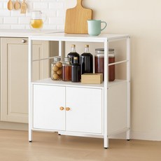 가구느낌 복 주방 수납장, 화이트화이트, 2단
