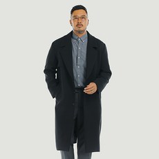 5XL 男士大尺碼寬鬆版型缺口大翻領單排扣大衣