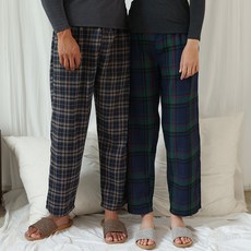 泰勞德 男女通用經典棉質刷毛格紋睡褲 F款 2件組