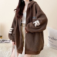 메이첼 유알엠 기모 도톰 뽀그리 후드 집업 12191