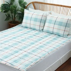 amante 泡泡紗格紋床墊, 薄荷綠