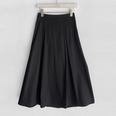 큐니걸스 여성용 통기성 맞주름 핀턱2 반밴딩 코튼 스커트