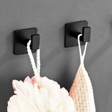 PEONIST 方形無痕裝飾掛勾, 黑色, 2個