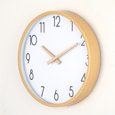 리코프 우드 디자인 원형 모던 심플 벽시계 30cm, 화이트