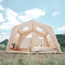 오투라이프캠핑 에어노크 10.0 ST 에어텐트 고객직접설치, 베이지, 3-4인용