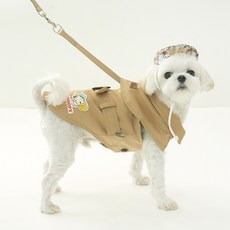 Peanuts 史努比狗狗 Parisdog 復古風衣 + 帽子套組, 1套, 米色