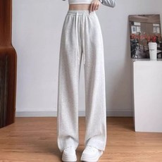 I'M MONG 女款Arie鬆緊腰闊腿高腰運動長褲