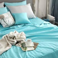 I'm Living 素色聚酯纖維夏季薄被, 蘋果藍