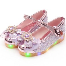 MAMI TREE 女童 R 蘋果水鑽 LED 皮鞋