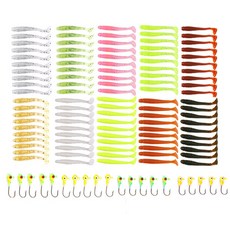 Vonum 루어낚시 소프트베이트 웜 100p + 지그헤드 20p, 1개