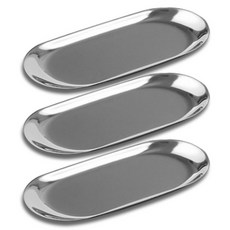 Market Plan 經典金屬托盤 3件組, 銀色