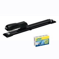 Rapid 長臂釘書機 E15 + 26/6 釘書針 1000p 組, 黑色(釘書機), 1套