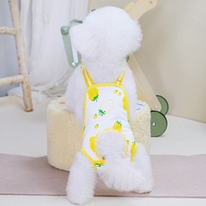 PASTEL PET 狗狗莓果吊帶生理褲, 1個, 黃色