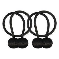 마그네틱 볼 커튼 장식 타이 46.5cm, 블랙, 2개