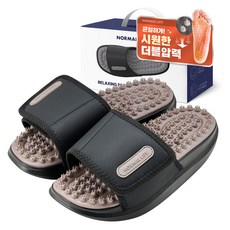 NORMAL LIFE 辦公室增高指壓拖鞋, 黑色, 1雙