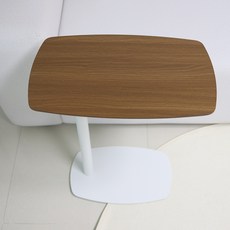 숲속애 철제 사각 사이드 테이블 협탁, 화이트 + 내추럴, 1개