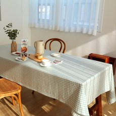 Sugar Mom 棉質防水桌布, 棉花糖薄荷, 2人座(145 x 130 cm)