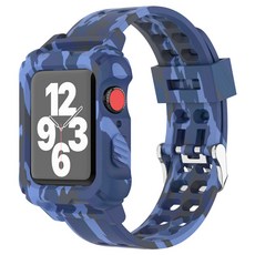 스마트 워치 케이스 젤리 밴드 스트랩, 카모블루