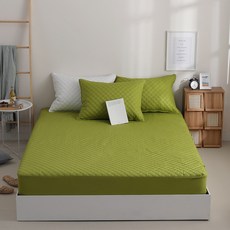 아이닉스 순면 누빔 침대 매트리스 커버, 연카키