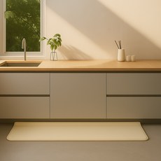 오라플 밀착 주방 PVC 푹신한 논슬립 발매트, 옐로우, 1개