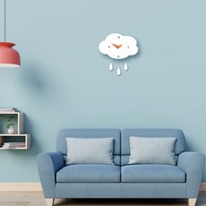 클라우드 뭉게구름 벽시계, 화이트