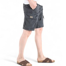 男士復古水洗工裝鬆緊彈力短褲 YXB14