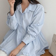 I'M MONG 女款 Nabelin 荷葉邊喇叭領長袖襯衫